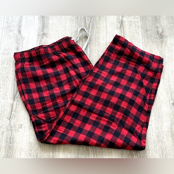Northwest Territory Big Men's XXXL (3XL) Red & Black Plaid Flannel Pajama Pants - Picture 1 of 2
